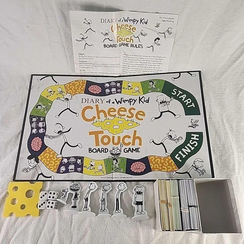 Diary of a Wimpy Kid Cheese Touch Board Game COMPLETE Pressman 2010 3-6 Players